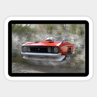 Ford Mustang - Red Mustang, Pencil Sticker